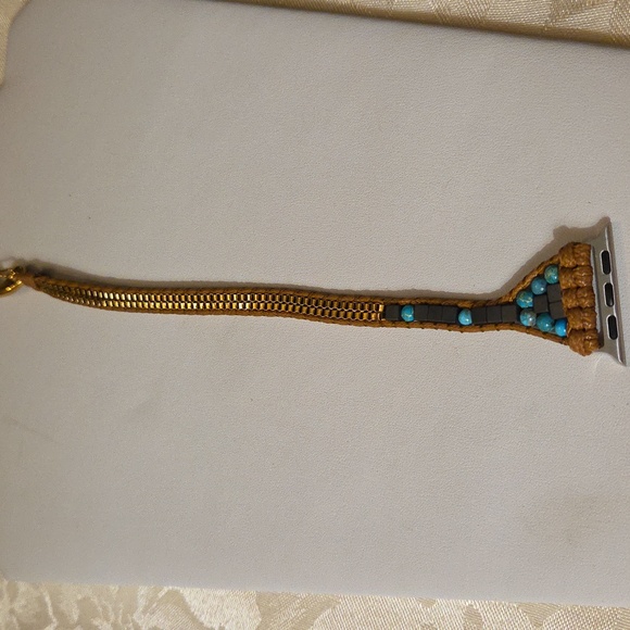 Natural Turqoise Howlite Apple Watch Fob - Picture 3 of 4